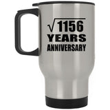 34th Anniversary Square Root of 1156 Years Anniversary - Silver Travel Mug