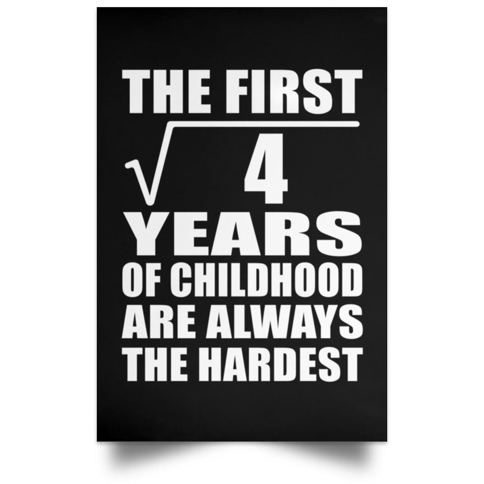 2nd Birthday Square Root of 4 Years of Childhood - Poster Portrait
