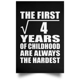 2nd Birthday Square Root of 4 Years of Childhood - Poster Portrait