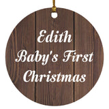 Edith Baby's First Christmas - Circle Ornament D