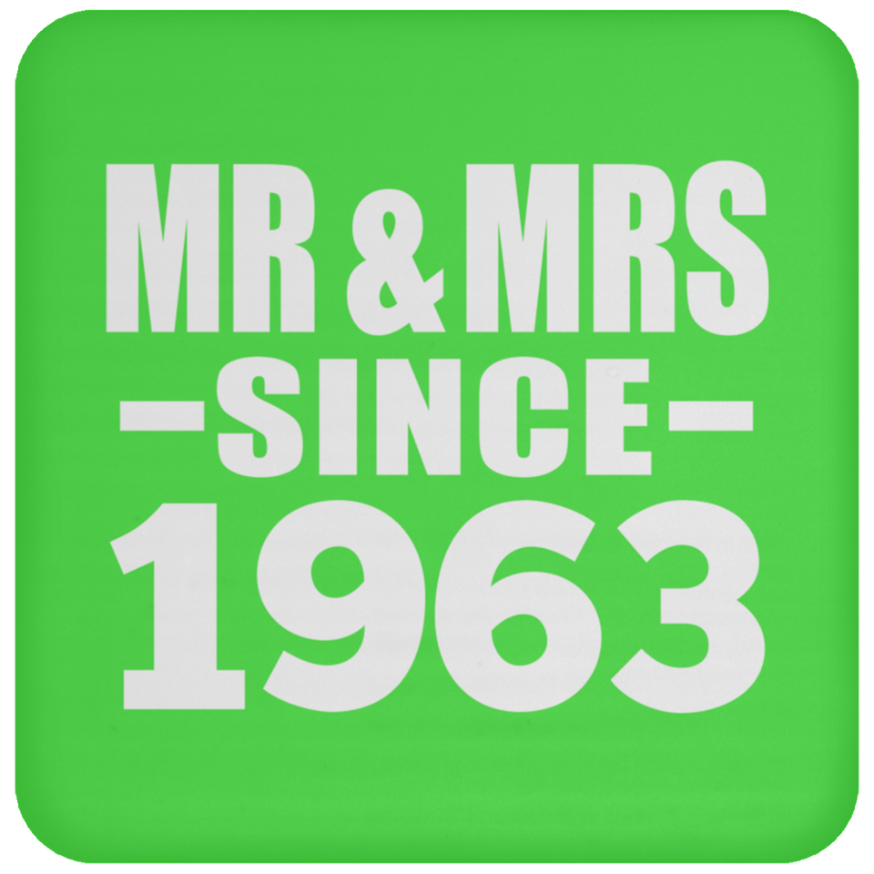 61st Anniversary Mr & Mrs Since 1963 - Drink Coaster