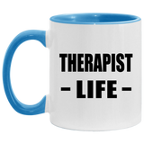 Therapist Life - 11oz Accent Mug Blue