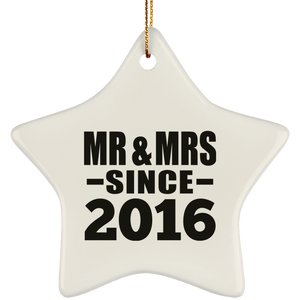 8th Anniversary Mr & Mrs Since 2016 - Star Ornament