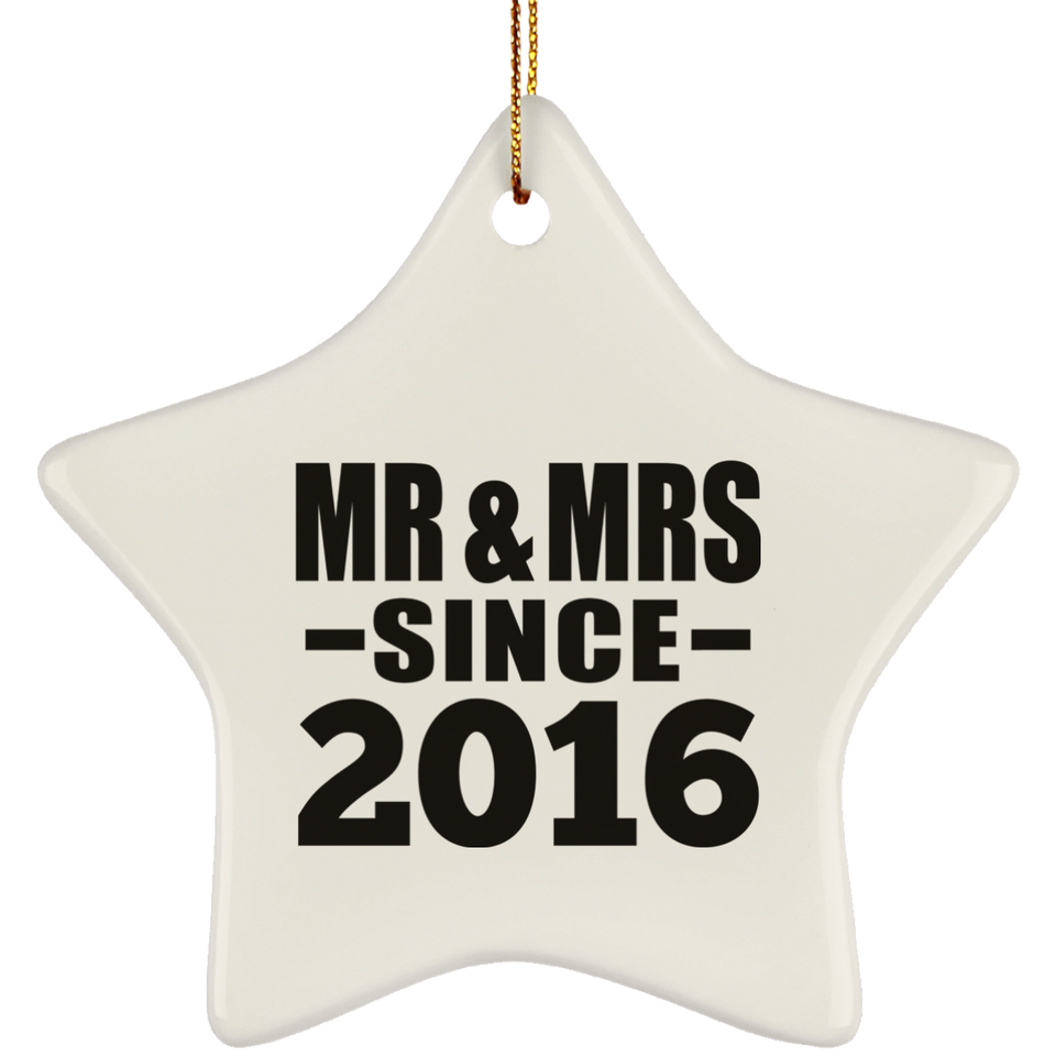 8th Anniversary Mr & Mrs Since 2016 - Star Ornament