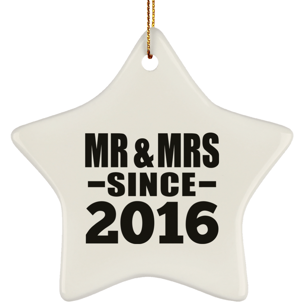 8th Anniversary Mr & Mrs Since 2016 - Star Ornament