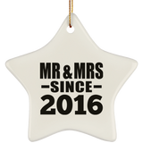 8th Anniversary Mr & Mrs Since 2016 - Star Ornament