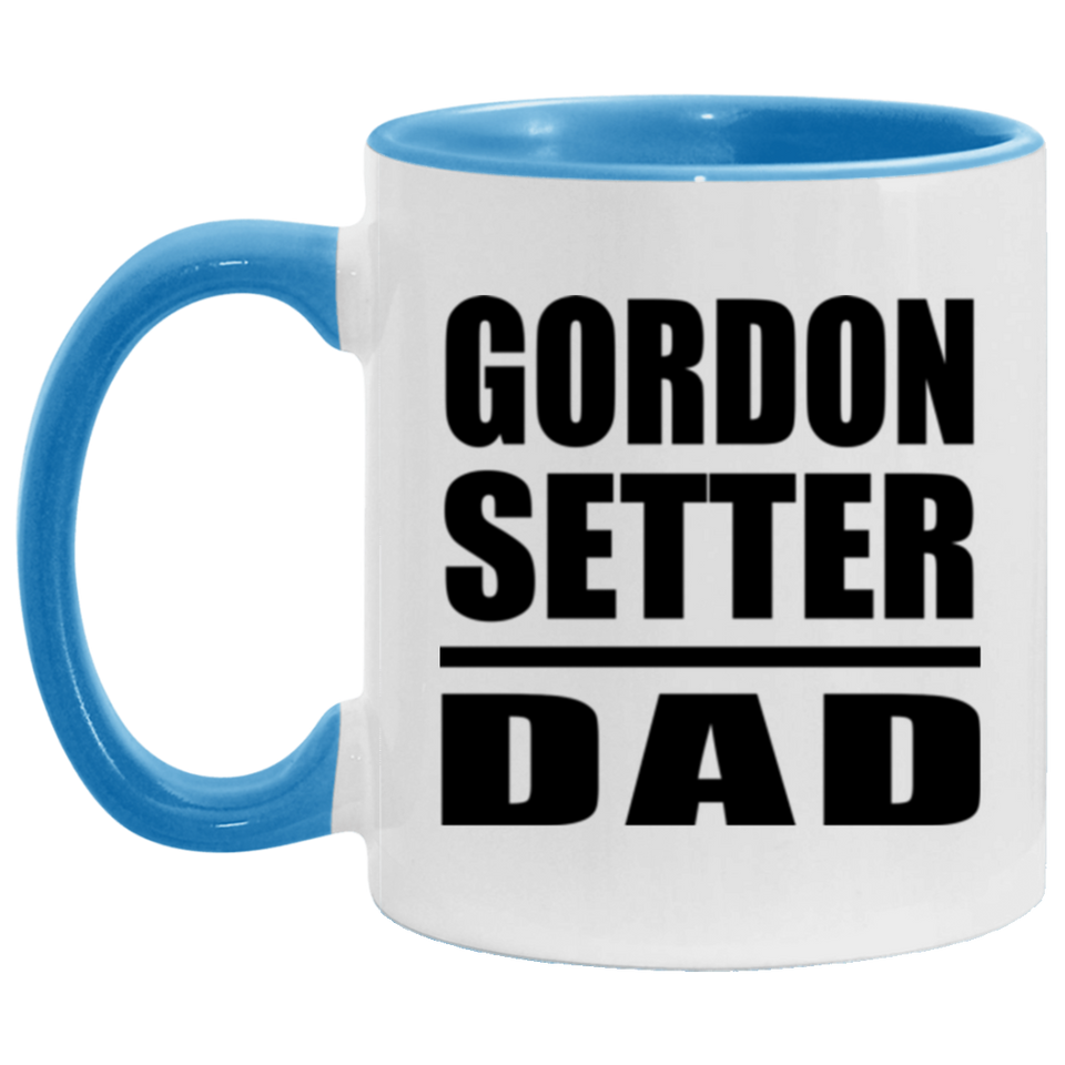 Gordon Setter Dad - 11oz Accent Mug Blue