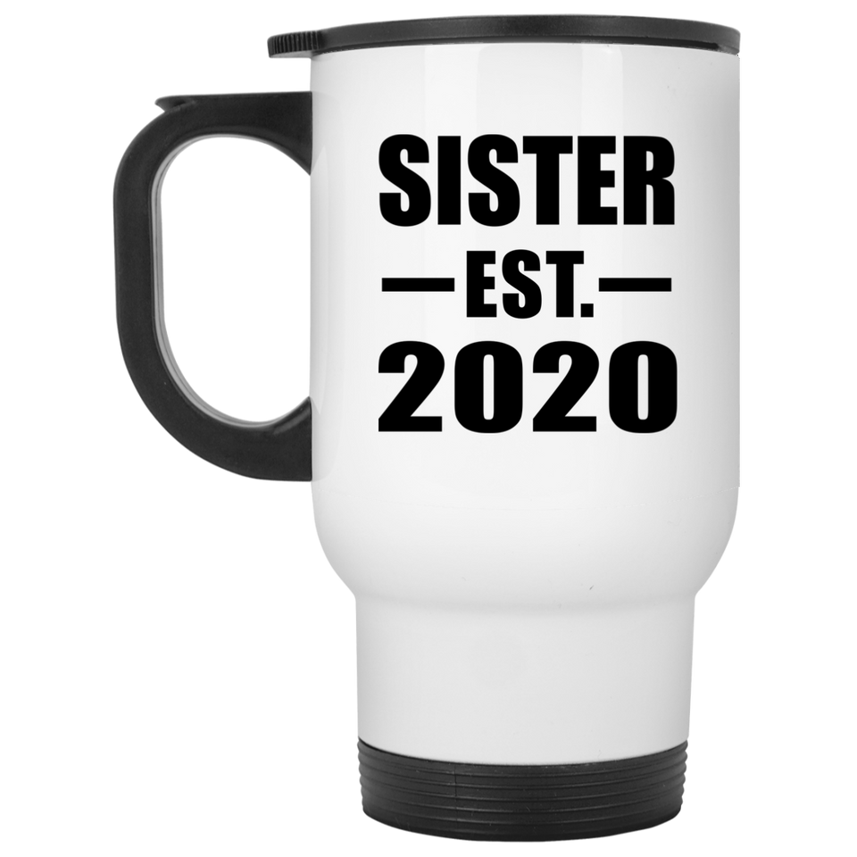 Sister Established EST. 2020 - White Travel Mug