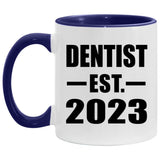 Dentist Established Est. 2023 - 11oz Accent Mug Purple