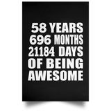 58th Birthday 58 Years 696 Months 21184 Days Of Awesome - Poster Portrait