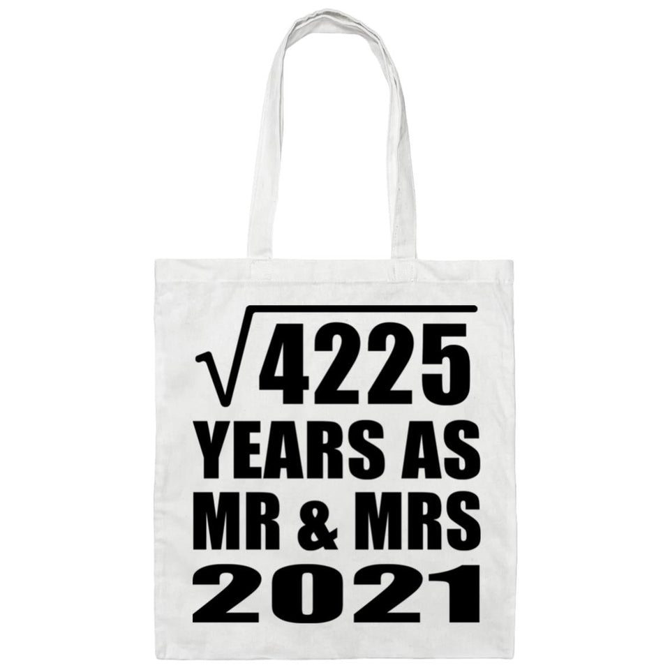 65th Anniversary Square Root of 4225 Years As Mr & Mrs 2021 - Tote Bag White