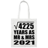 65th Anniversary Square Root of 4225 Years As Mr & Mrs 2021 - Tote Bag White