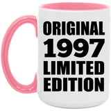 27th Birthday Original 1997 Limited Edition - 15oz Accent Mug Pink