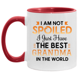 I Am Not Spoiled I Just Have The Best Grandma In The World - 11oz Accent Mug Red