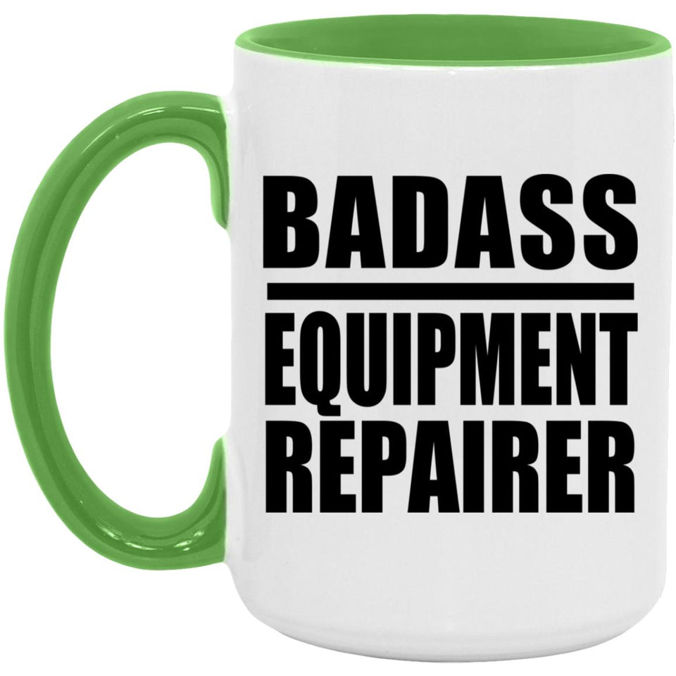 Badass Equipment Repairer - 15oz Accent Mug Green