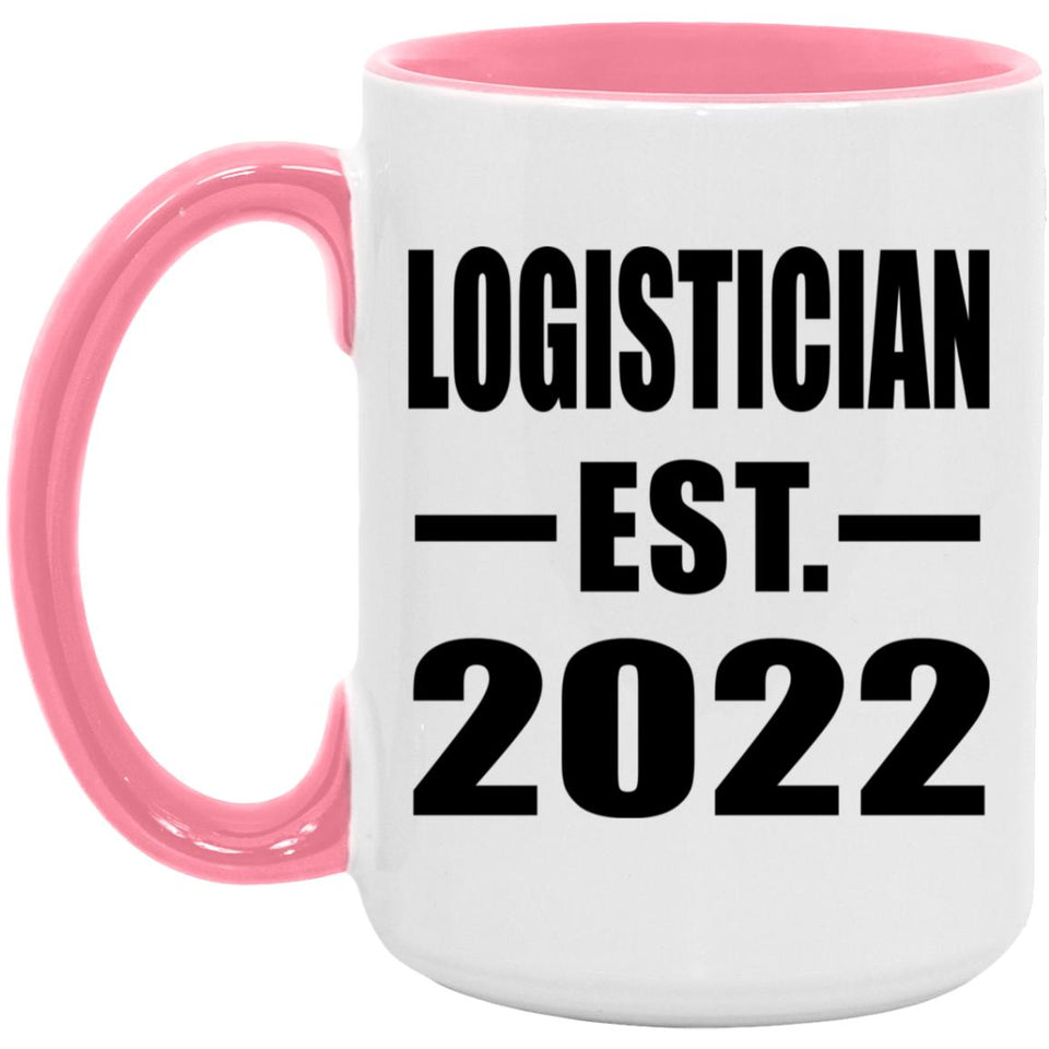 Logistician Established EST. 2022 - 15oz Accent Mug Pink