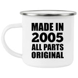 19th Birthday Made in 2005 All Parts Original - 12oz Camping Mug