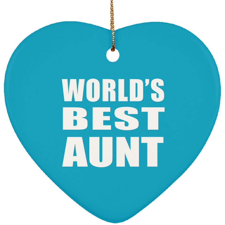 World's Best Aunt - Heart Ornament