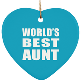 World's Best Aunt - Heart Ornament
