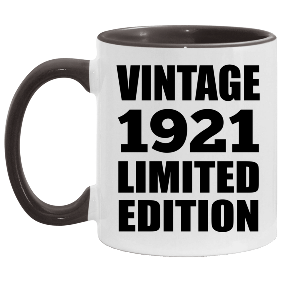 103rd Birthday Vintage 1921 Limited Edition - 11oz Accent Mug Black