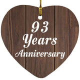 93rd Anniversary 93 Years Anniversary - Heart Ornament D