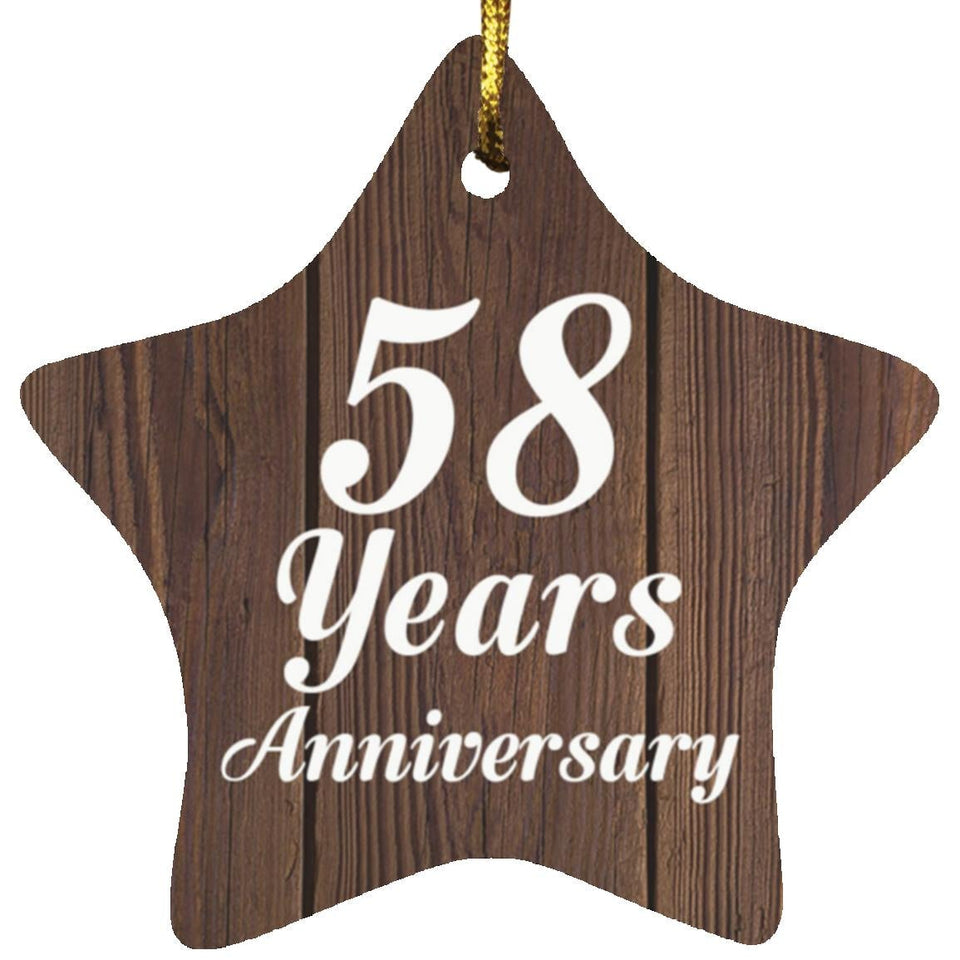 58th Anniversary 58 Years Anniversary - Star Ornament D