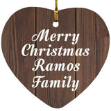 Merry Christmas Ramos Family - Heart Ornament D