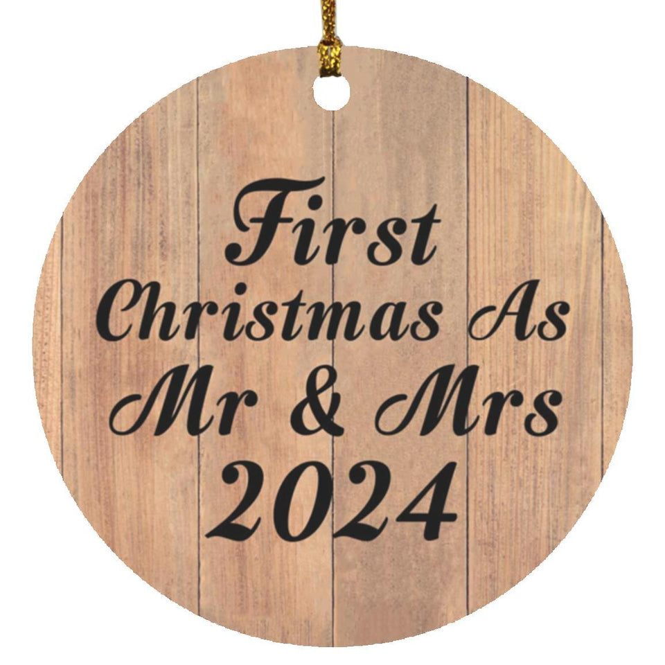 First Christmas As Mr & Mrs 2024 - Circle Ornament C