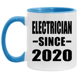Electrician Since 2020 - 11oz Accent Mug Blue
