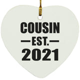 Cousin Established EST. 2021 - Heart Ornament
