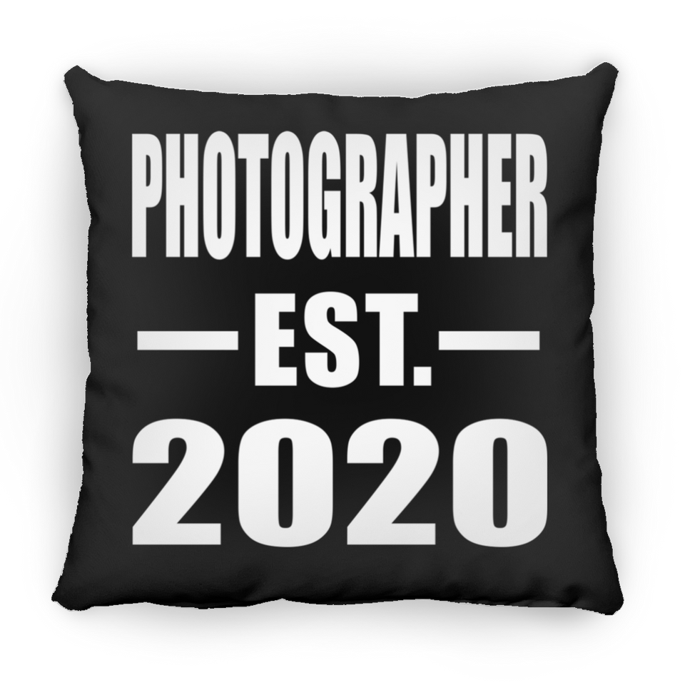 Photographer Established EST. 2020 - Throw Pillow Black