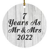 7th Anniversary 7 Years As Mr & Mrs 2022 - Circle Ornament F