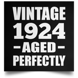 100th Birthday Vintage 1924 Aged Perfectly - Poster Square