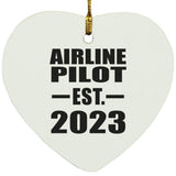 Airline Pilot Established EST. 2023 - Heart Ornament