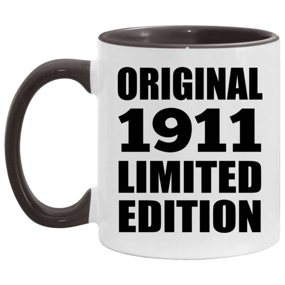113th Birthday Original 1911 Limited Edition - 11oz Accent Mug Black