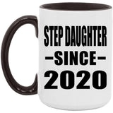 Step Daughter Since 2020 - 15oz Accent Mug Black