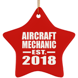 Aircraft Mechanic Established EST. 2018 - Star Ornament