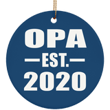 Opa Established EST. 2020 - Circle Ornament