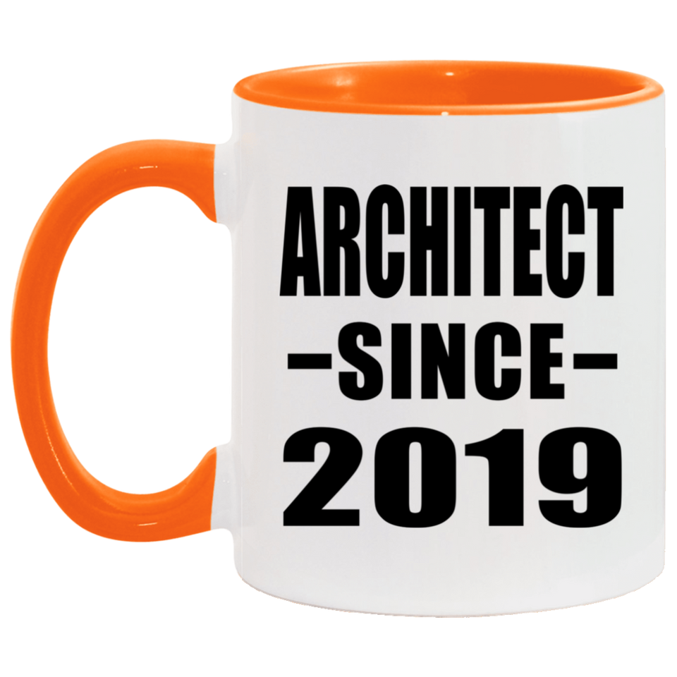 Architect Since 2019 - 11oz Accent Mug Orange