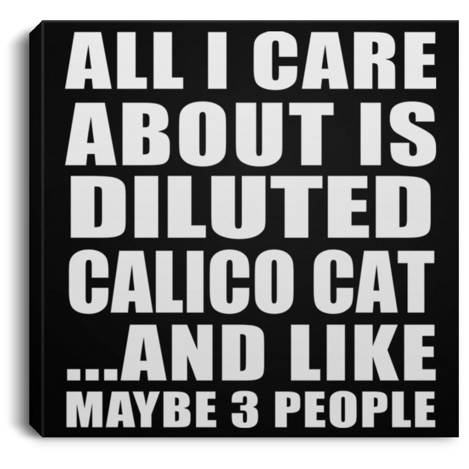 All I Care About Is Diluted Calico Cat - Canvas Square