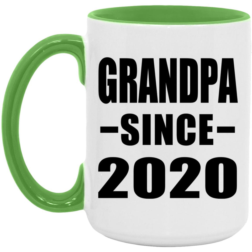Grandpa Since 2020 - 15oz Accent Mug Green