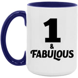 1st Birthday 1 & Fabulous - 15oz Accent Mug Purple