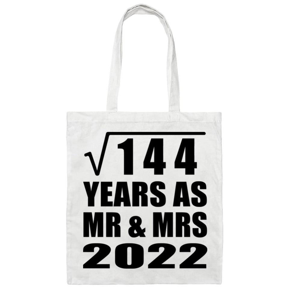 12th Anniversary Square Root of 144 Years As Mr & Mrs 2022 - Tote Bag White