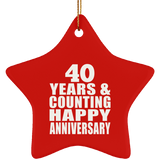 Happy 40th Anniversary 40 Years & Counting - Star Ornament