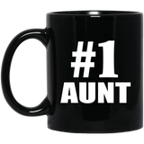 Number One #1 Aunt - 11 Oz Coffee Mug Black