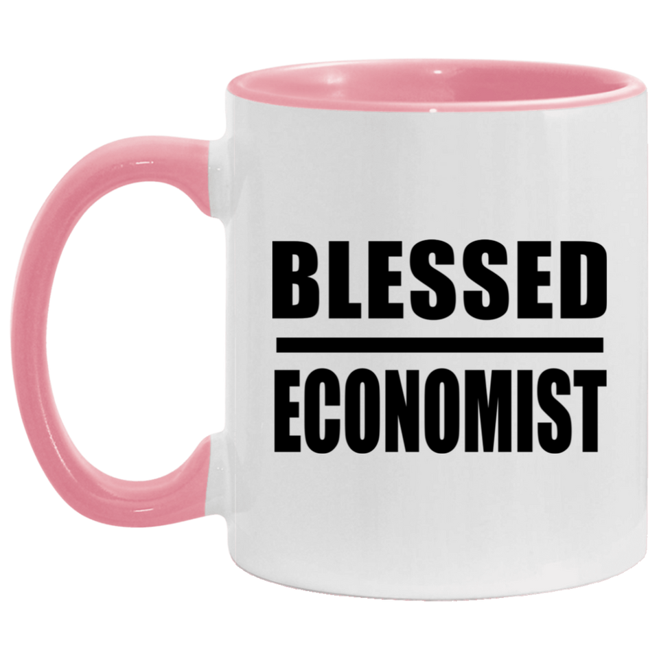 Blessed Economist - 11oz Accent Mug Pink