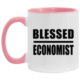 Blessed Economist - 11oz Accent Mug Pink