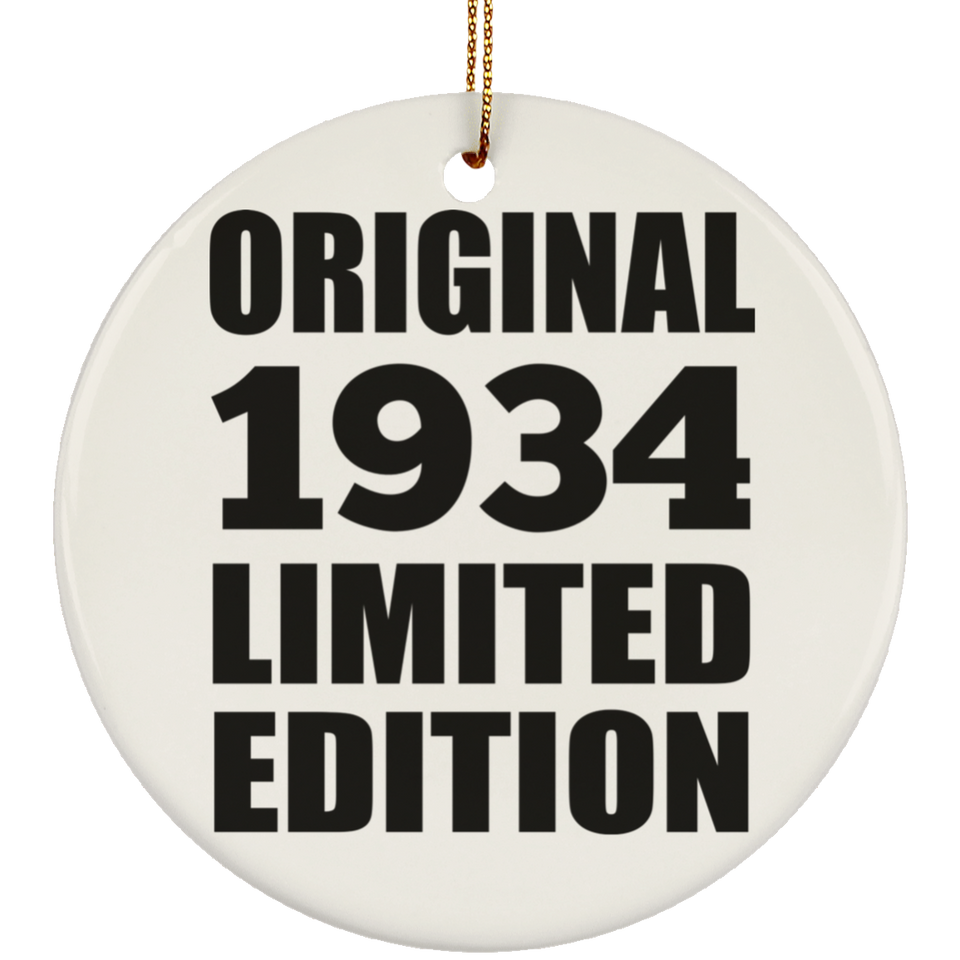 90th Birthday Original 1934 Limited Edition - Circle Ornament