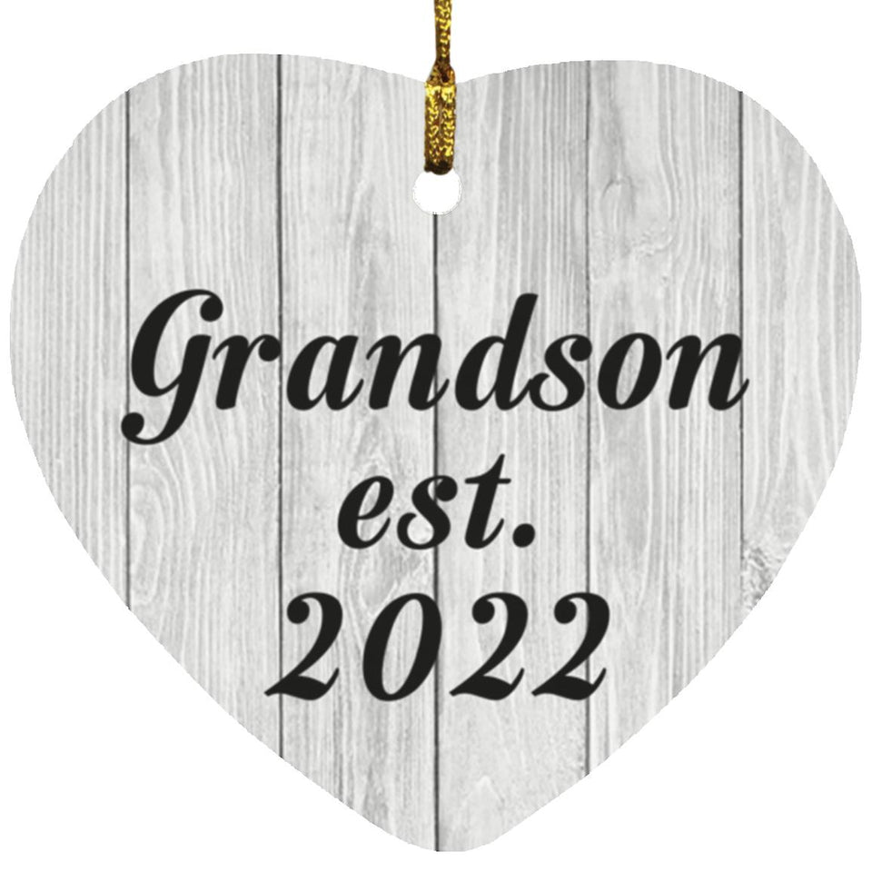 Grandson Established Est. 2022 - Heart Ornament F