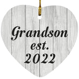 Grandson Established Est. 2022 - Heart Ornament F